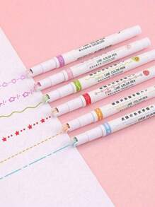 SHEIN 6pcs Mixed Pattern Design Highlighters,Random Packaging Back To School