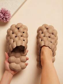 SHUZIA Slip On Closed Toe Bubble Slippers Mother's Day Present - Khaki - View 6
