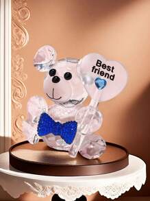 SHEIN 1pc Crystal Bear Ornaments, With Gift Box, Creative Birthday Gift, Wedding Gift, Desktop Car Ornaments, Gifts For Girlfriend/Wife, Boyfriend/Husband, Colleagues, Customers, Leaders, Classmates