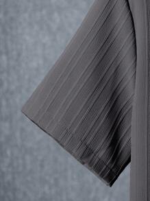 2 件套休闲青少年男孩都市街头装短袖衬衫和长裤 - 深灰色 - 查看 3