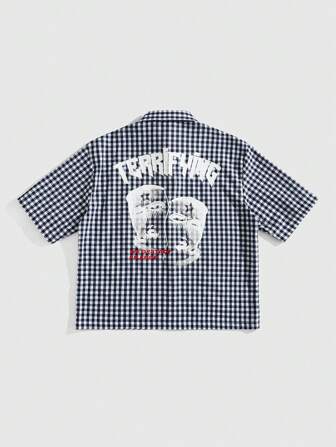 Street Life Men's Boxy Fit Plaid Print Short Sleeve Shirt