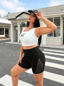 SHEIN EZwear Black Casual Women's Asymmetrical Hem Short Leggings