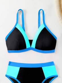 Swim Lushoire Bộ đồ bơi bikini gợi cảm màu tương phản đi biển mùa hè cho nữ - Nhiều màu - Xem 4