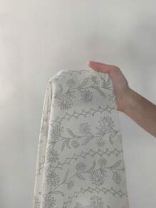 CottageSlumber Conjunto de pijama de talla grande con estampado floral de bloques de color y mangas cortas para la temporada festiva - Multicolor - Ver 8