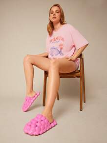 SHUZIA 趣味泡泡 EVA 封闭式趾拖鞋 圣诞假期 秋冬季度假氛围 - 粉色 - 查看 6