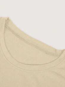 Manfinity Dauomo 男士无袖圆领背心，夏季时尚 - 杏色 - 查看 5