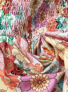 SHEIN VCAY Top tipo camiseta corta con estampado floral para mujer tallas grandes