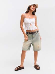 Solezae Women Chunky Buckle Decor Thick Bottom Basic Everyday Comfort Outdoor Suede Brown Flat Slipper Sandals Vacation Shoes Casual Shoes Beach Shoes Mother's Day Present - Brown - View 7