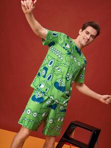 NotGurli Lustiges, cartoonhaftes, niedliches, verspieltes Herren Loungewear Set