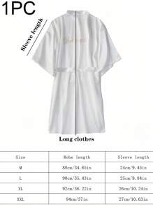 1 件女士春夏婚礼伴娘睡衣白色睡衣新娘礼服闺蜜派对刺绣浴袍新娘浴袍婚礼派对用品户外婚礼节日派对用品春季 - 白色 - 查看 3