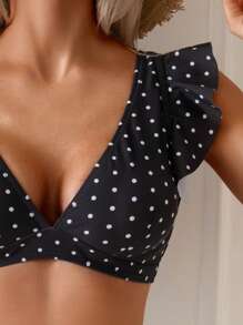 SHEIN 女士两件套热带波点印花休闲比基尼套装