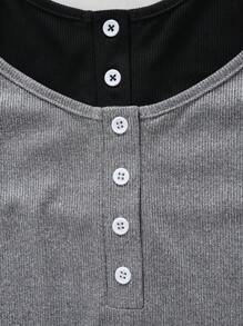 2pcs/Set Women Ribbed Strap Jumpsuit Pajamas