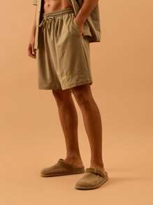 Musero Pantalones cortos tipo jersey de talle alto con cintura elástica de cordón, ideal para verano, primavera, vacaciones y playa