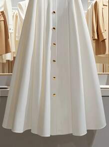 Franclia Simple Romantic And Elegant Style French Casual Versatile Women's Skirt White Graduation Skirt Summer Clothing