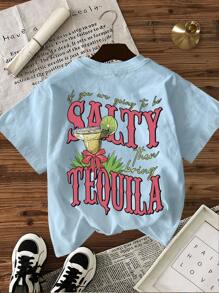 INAWLY Camiseta de verano de mujer de cuello redondo y manga corta, minimalista y con estilo