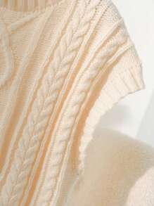 CosyJoli Plus Size Women Elegant French Cableknit Casual Chic Romantic Vacation Knit Tank Top