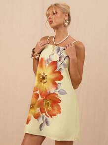 SHEIN Forever 21 女士夏季新款海滩度假宽松A字印花连衣裙 - 彩色 - 查看 3