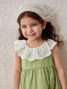 Blossori Baby Girls Countryside Vacation Ruffle Collar Sleeveless Dress - Green - View 7