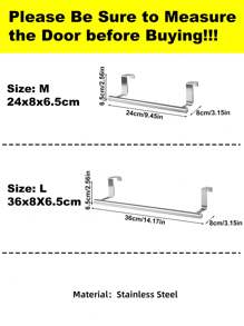 SHEIN Basic living 1 Pieza Estante De Toalla De Varilla Simple De Plata Para Colgar En La Puerta Del Gabinete Sin Perforaciones