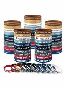 Pulsera con versículo bíblico - Pulsera de silicona a granel con Jesús - Pulsera cristiana linda con correa colorida - Cómoda y ligera - Regalo religioso perfecto para hombres y mujeres