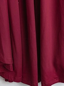 Calvaya Plus Size Women Solid Color High Waist Elastic Waist Casual Pleated A-Line Summer Skirt - Multicolor - View 3