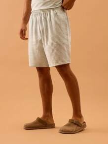 Musero Men Contrast Stripe Longline Short Elasticated Waistband Co-Ord Short Only Summer Spring Holiday Vacation Beachy Poolside