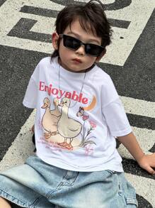DAZY Baby Jungen Rundhals Kurzarm Druckshirt aus Strick, Sommer - Weiss - Übersicht 7