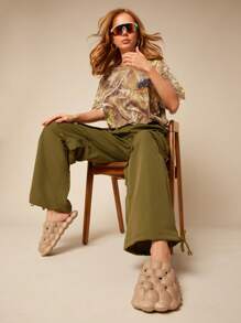 SHUZIA Slip On Closed Toe Bubble Slippers Mother's Day Present - Khaki - View 7