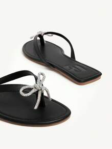 CUCCOO CHICEST Women's Outdoor Casual Fashion Versatile Black PU Flat Flip Flops, Leisure Holiday Beach Slippers
