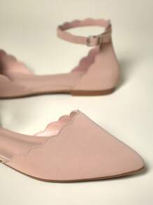 SHUZIA Closed Toe Ankle Strap Flats Summer Shoes Spring Shoes Spring Break Easter Mother's Day Present - Khaki - View 4