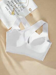 NudeFit 1pc Women Solid Color Seamless Bra - White - View 8