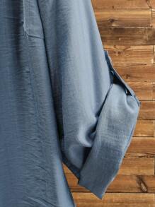 Lacomfia Damen große Größen Hemd mit Knöpfen, einfarbig, lässig, dezent