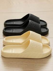 Pantuflas antideslizantes, resistentes a los olores, ligeras y con suela gruesa con estampado de oso de dibujos animados en verde, aptas para uso doméstico de mujeres todo el año. También aptas para pantuflas en forma de corazón para el Día de los Enamorados de niños.