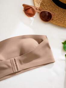 SHEIN 2 chiếc áo ngực Bandeau thoải mái, giản dị, khóa trước cho nữ, cỡ nhỏ - Nhiều màu - Xem 6