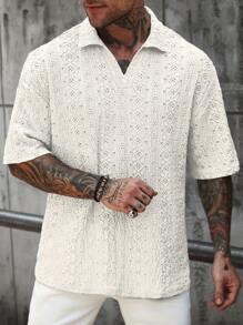 Manfinity RSRT Chemise polo en tricot à texture ajourée pour hommes