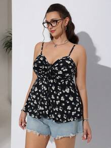 Solflare Quần yếm dây rút họa tiết hoa cỡ lớn, Xuân/Hè - Nhiều màu - Xem 5