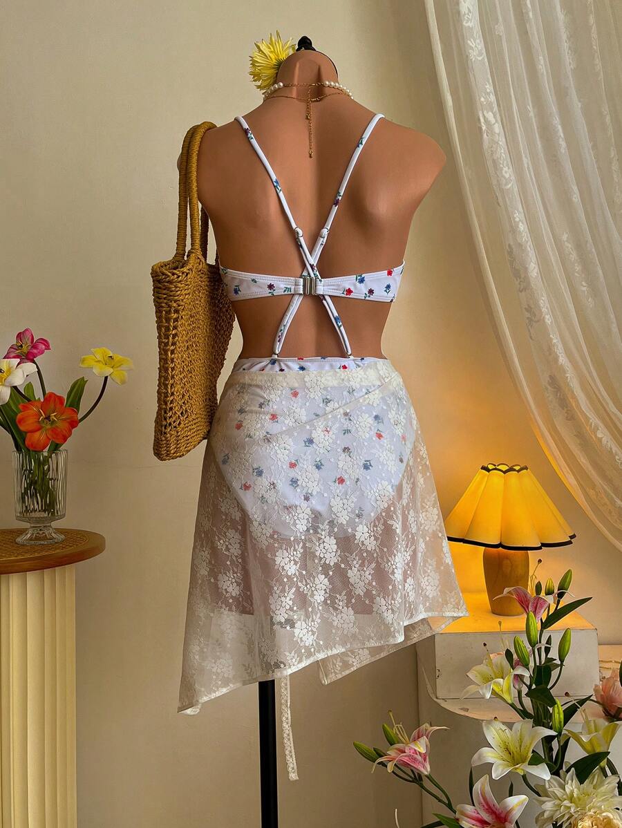 SHEIN MOD 性感钢圈硬杯女式连体泳衣 - 彩色 - 查看 1