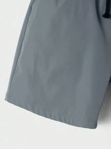 SHEIN Pantalones cortos tipo cargo multicolor para niños, paquete múltiple, casuales, para la escuela, cómodos, de moda, minimalistas, versátiles, de tela suave adecuados para el uso diario, la escuela, al aire libre, primavera/verano - Multicolor - Ver 4