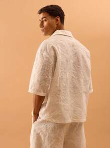 Musero Blusa con botones de manga corta y transparente con estampado, para verano, primavera, vacaciones, playa y piscina