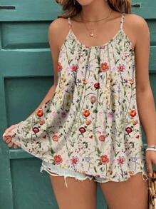 EMERY ROSE Áo ba lỗ và áo ba lỗ họa tiết hoa cổ điển thanh lịch dành cho Ngày của Mẹ, phù hợp cho kỳ nghỉ ở bãi biển mùa xuân/hè - Nhiều màu - Xem 1