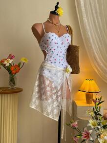 SHEIN MOD 性感钢圈硬杯女式连体泳衣 - 彩色 - 查看 2