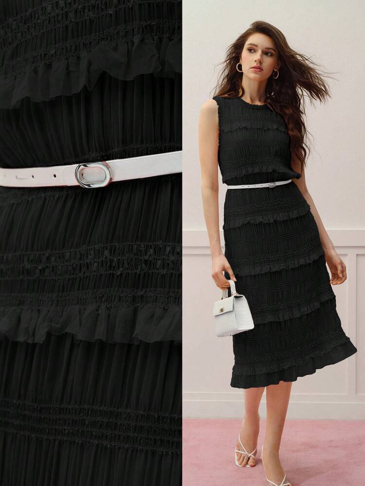 GATHERED TIERED LAYER DRESS