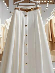 Franclia Simple Romantic And Elegant Style French Casual Versatile Women's Skirt White Graduation Skirt Summer Clothing