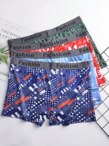 Snug Zone Celana Dalam Boxer Pria Kasual Rajut Motif Geometris Aneka Warna dengan Detail Pita - MultiWarna - View 2