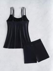 Swim Lushoire New Cross-Border Two-Piece Boyshort Bikini Set, Slimming, Sportive, Casual, Conservative, Suitable For Hot Springs For Summer Beach Vacation