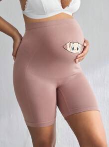 Moonlight&Mama 1 pieza Pantaleta de maternidad de estampado lindo sin costuras - Rosa vieja - Ver 3