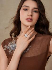 MOTF PREMIUM ANILLO ÚNICO ENCHAPADO EN ORO DE 18K - Plateado - Ver 4