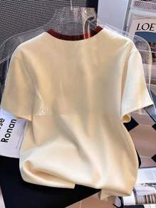 Resyla Áo thun cổ tròn in họa tiết ngọc trai anh đào dành cho nữ, mùa hè - Nhiều màu - Xem 2