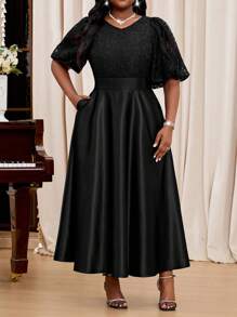 Fleurora Plus Size Formal Evening Gown (Embellished Style), Party Dress, For Wedding Guest