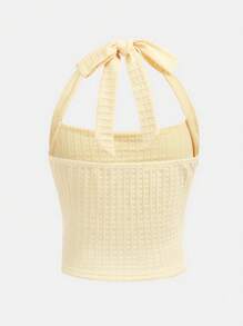 Tween Girls Casual Everyday Cute Solid Color Knit Halter Vest